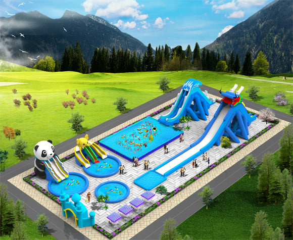 NB-LW008 Huge Slide Land Pool Amusement Theme Inflatable Water Park