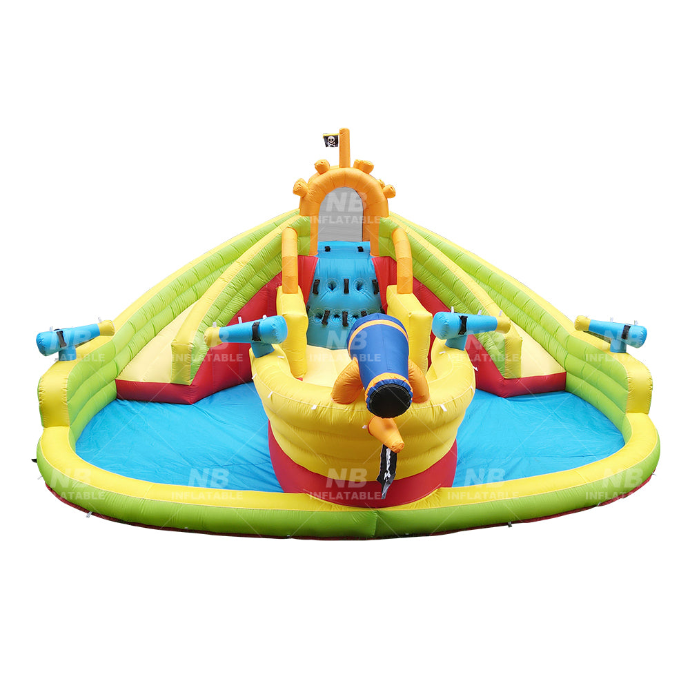 NB-HL032 Pirate Bounce House with Blower Inflatable Bouncy House for Kids with Toddler Slide Bounce Castle with Jumping Ball Pit