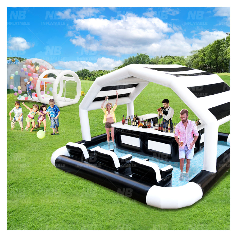 NB-PB022 Customizable Outdoor Inflatable Pool Bar Tent New Design for Backyard Parties With Inflatable Bubble House