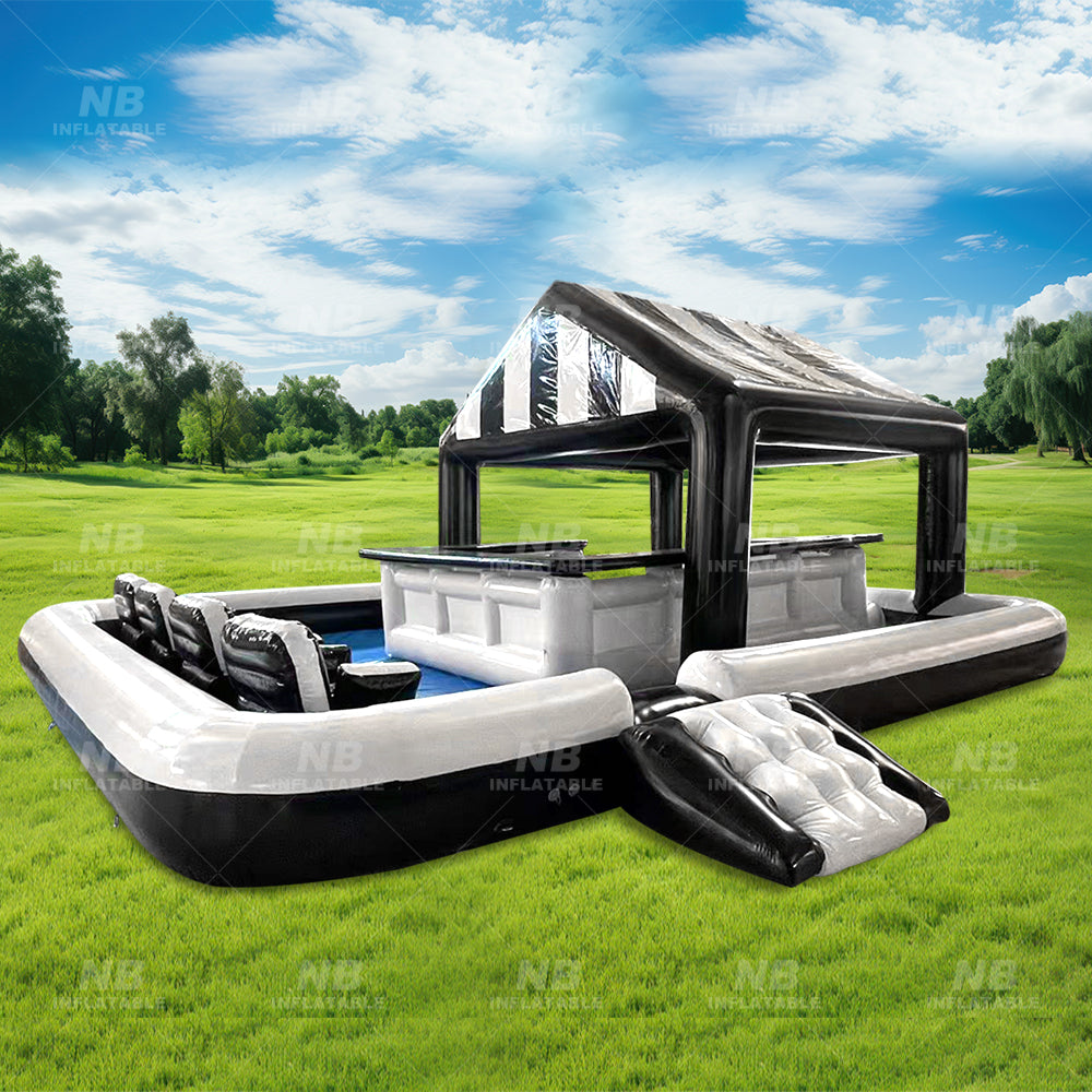 NB-PB008 Customized Party Rental Inflatable Platform Island Pool Water Bar For Adults