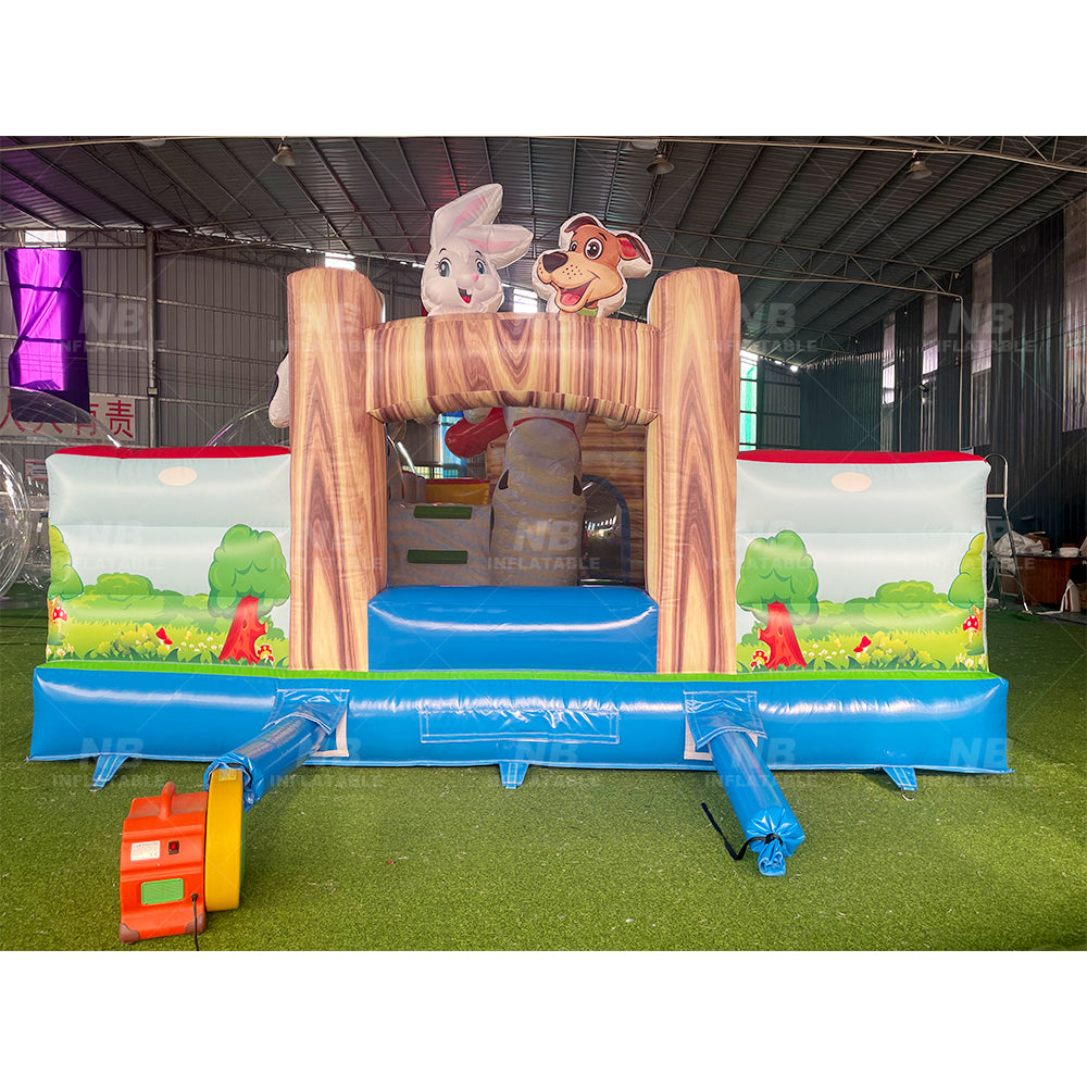 NB-BC084 Farm theme bouncy castle outdoor  bounce house for party inflatable bouncer with blower commercial jumping castle