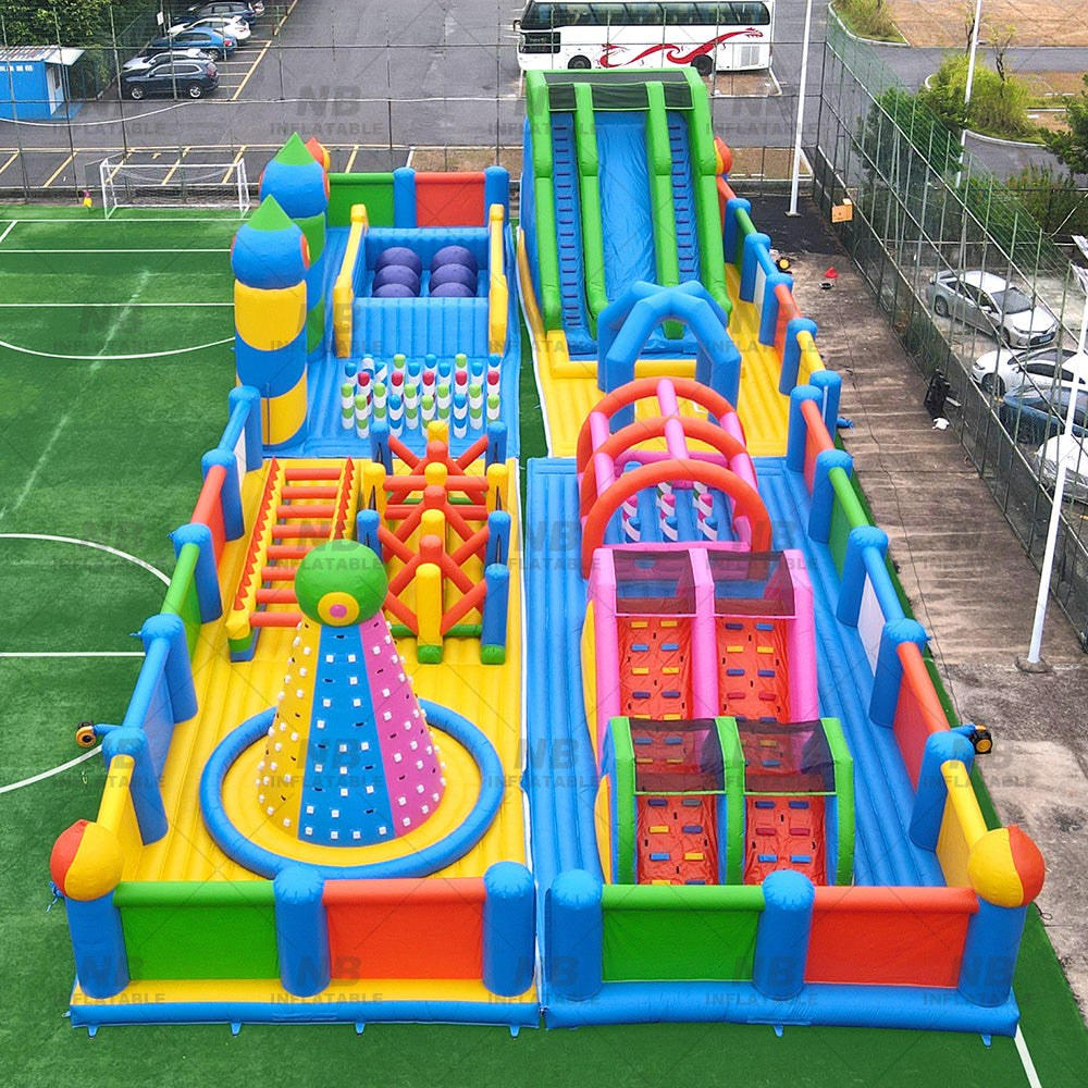 NB-OB057 Outdoor Giant Inflatable Big Bounce Theme Outdoor Park Playground Inflatable castle slide combo Inflatable obstacle course