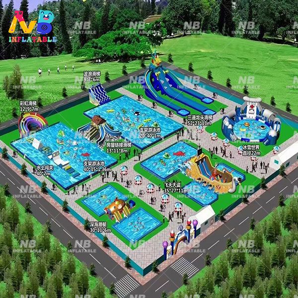 NB-LW013  Playground Manufacturer Water Park Slide Customize Inflatable Land Theme Park