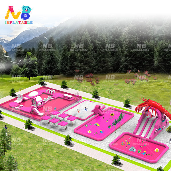 NB-LW001 Adult playground giant factory PVC kid outdoor swimming pool amusement equipment inflatable theme water park with slide for land