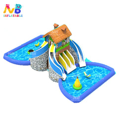 NB-LW023 Commercial Inflatable Water Park with Water Slide and Pool Custom Inflatable Ground Water Park for Kids and Adults