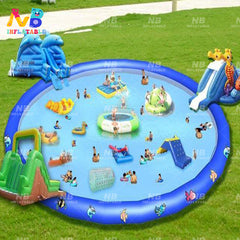 NB-LW025 Customized land park design inflatable water park summer amusement park water slide for kids and adult