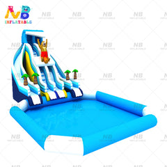 NB-LW029  Commercial Floating Inflatable Water Slide Inflatable Water Games Aqua Park With Swimming Pool