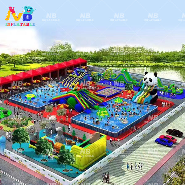 NB-LW003 Commercial inflatable amusement park pvc jumping inflatable water amusement park  theme land park