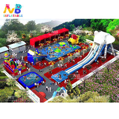 NB-LW004 Inflatable theme park obstacle game water park air bouncing PVC mobile land water park for sale