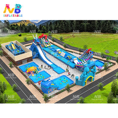 NB-LW007 Wholesale Commercial Outdoor Giant Water World Outdoor Themed Park Custom Inflatable Land Water Park