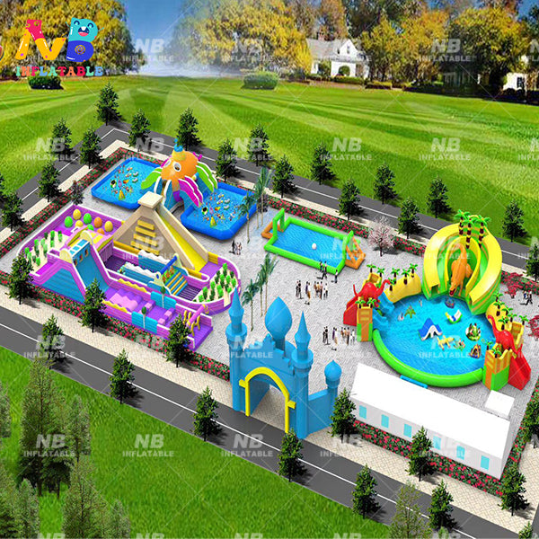 NB-LW009 Commercial inflatable fun play center jumping theme amusement park inflatable playground outdoor inflatable land water park