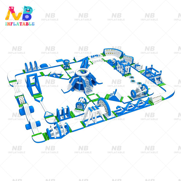 NB-WP014  Customized Waterpark Giant Inflatable Water Park Equipment High Quality Floating Inflatable Aqua Park with Slide