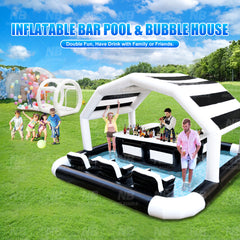 NB-PB022 Customizable Outdoor Inflatable Pool Bar Tent New Design for Backyard Parties With Inflatable Bubble House