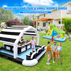 NB-PB020 Outdoor Backyard Pvc Pool Inflatable Bar With Bounce Drinking Party Tent Large Pub Inflatable Bar Pool With Seats For Home Parties