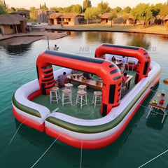 NB-PB008 Customized Party Rental Inflatable Platform Island Pool Water Bar For Adults