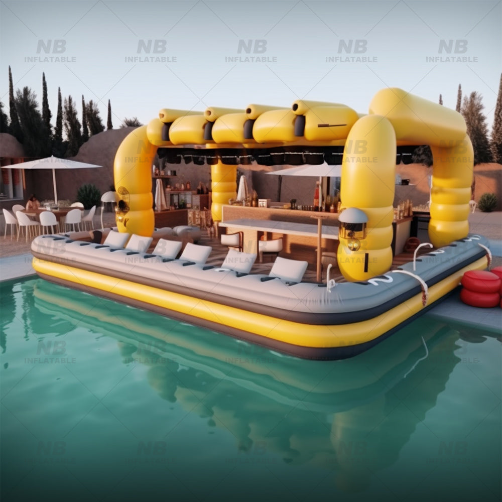 NB-PB015 Inflatable floating pool bar swimming pool water bar inflatable pool bar