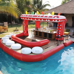 NB-PB014 Large Superior design Inflatable New Bar leisure platform party bar Inflatable  new design water swimming pool pub bar