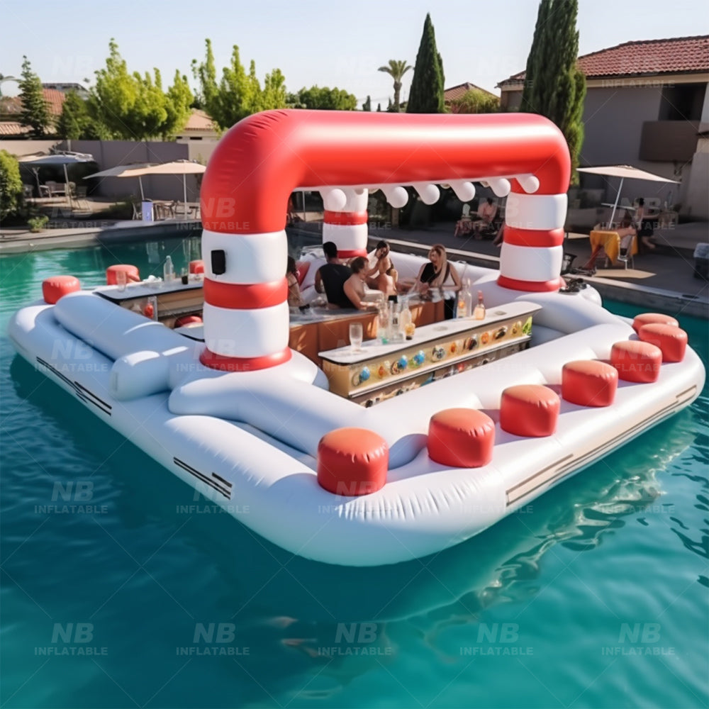 NB-PB011 Inflatable floating pool bar swimming pool water bar inflatable pool bar