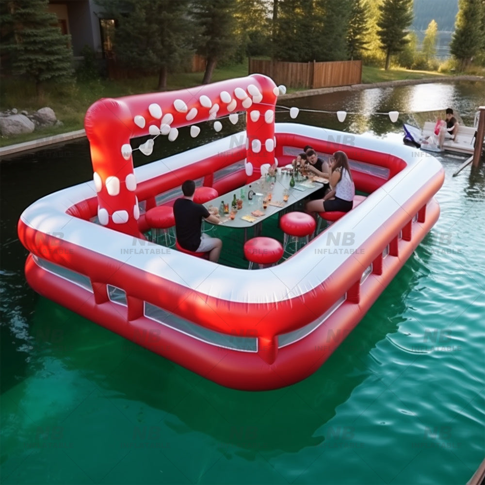 NB-PB010 New arrival custom PVC luxury water family parties inflatable floating pool with bar