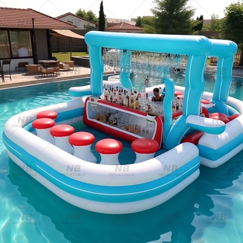 NB-PB010 New arrival custom PVC luxury water family parties inflatable floating pool with bar